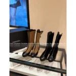 Chanel 🤎 25A Fall/Winter New Handcraft Studio Collection — Premium Suede & Leather Patchwork Mid-Calf Block Heel Boots - Image 13