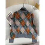 Loro Piana 2025 Fall/Winter Collection 💼 Heavyweight Diamond-Quilted Color-Block 'Old Money' Cashmere Pullover - Women's Luxury Knitwear - Image 6