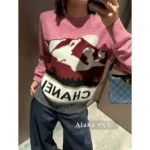 Chanel 2024N Coco Neige Ski Collection ❄️ Snow Mountain Sweater - Color-Block Jacquard Logo Pullover 🏔️ - Image 3