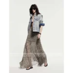 SAINT LAURENT 2025 Spring/Summer Collection 🆕 Leopard Print Pleated Skirt - Elegant Polka Dot Midi Skirt - Image 19