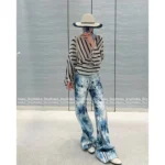Dior 2025 Early Autumn Collection 🔍 Celebrity-Inspired Knitwear - Cashmere/Silk Blend Diagonal Stripe Sweater - Image 10