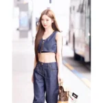 Louis Vuitton 25SS Spring/Summer Collection 🆕 Leather-Trim Denim Set - Zip-Front Vest & Wide-Leg Trousers - Image 10