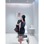 miumiu 25SS Early Fall Collection 🧑‍🎓 Preppy Color-Block Varsity Set - Baseball Jacket & Precision-Pleated Skirt - Image 13