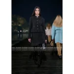 Chanel 2025A Early Fall Runway Collection 🖤 Peplum Blouse Sleeve Jacket - Wool Tweed w/ Silk Lining & Petal Cuffs - Image 2