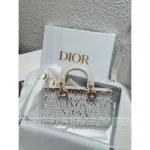 Dior 2025 Limited Edition D-Joy Bag 🤍 Horizontal Leather Tote w/ Embroidery & Crystal Pendant
