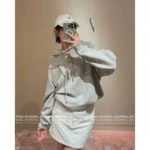 Louis Vuitton 25SS Early Fall Collection 🩶 Heavyweight Embroidered Logo Hoodie - Crystal-Studded Pullover w/ Relaxed Fit (Effortlessly Versatile~) - Image 4