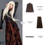Saint Laurent 2025 Early Fall Collection 🖤 ROSÉ-Inspired Plaid Silk Shirt - Detachable Ribbon Tie & Dramatic Cuffs (Blackpink Style) - Image 5