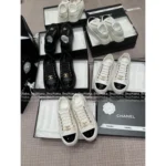 Chanel 2025B Early Fall Collection 🔍 Platform Biscuit Sneakers - Metallic Logo & Color-Block Design (3 Colors) - Image 25