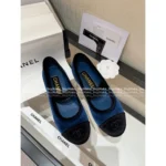 Chanel 2025B Fall/Winter Collection 🌈 Haute Couture Mary Janes - Imported Silk-Velvet & Crystal Bow (Ballet Flat Version) - Image 16