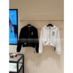 CHROME HEARTS 2025 Early Fall Collection 🖤 Cropped Graphic Hoodie - Sanskrit Cross Zip-Up w/ Black & White Options - Image 12