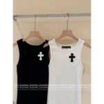 CHROME HEARTS 2025 Spring/Summer Collection 🖤 Leather Cross Logo Dress - Cotton Back Vine Print Slip Dress - Image 13