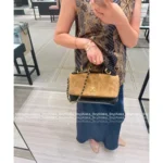 Chanel 🤎 2025A Haute Atelier Collection Runway Piece - Suede Color-Block Metal Chain ⛓️ Briefcase/Messenger Bag w/ Full Imported YKK Hardware - Image 3