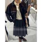 miumiu 2025ss Early Fall Collection - Patchwork Suede, American Retro Preppy Style Wool Zip-Up Knit Cardigan - Image 5