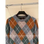 Loro Piana 2025 Fall/Winter Collection 💼 Heavyweight Diamond-Quilted Color-Block 'Old Money' Cashmere Pullover - Women's Luxury Knitwear - Image 3