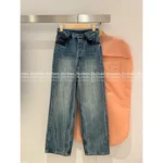 miumiu 2025SS New Collection 🤠 Patchwork Denim Set - Crinkle Dyed Pocket Jacket/Skirt/Straight Pants - Image 3