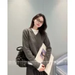 miumiu 2025SS Fall/Winter Collection 🩶 Mock Two-Layer Sweater - Embroidered Logo Imported Cashmere Blend - Image 14