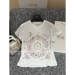 Dior 2025SS Spring/Summer Collection 🌈 Signature Print Linen-Cotton Tee - Hand-Painted Logo Short Sleeve Shirt - Image 12