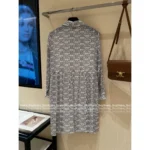Celine 25SS Spring/Summer Collection 🆕 Print Logo Dress - Notch Collar 100% Mulberry Silk Dress (Lined) - Image 19