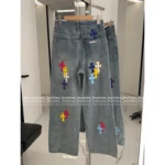 CHROME HEARTS 2025SS Spring/Summer Collection 🌈 Rainbow Cross Logo Jeans - High-Waisted Slimming Wide-Leg Pants 👖 - Image 15