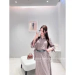 Loewe 2025SS Designer Embroidery Set 🤎 Back-Slit Plaid Shirt + Asymmetric Skirt - Autumn New Arrival - Image 8