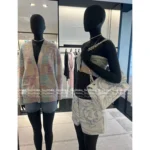 Chanel 25M Early Fall Collection 🌈 Macaron Color-Block Vest - Terry Fabric Hooded Sleeveless Top & V-Cardigan - Image 7