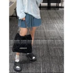 Chanel 2025 🖤 New 22Bag Tote - "Trash Bag" Letter Logo w/ Exclusive Imported Suede & Studs - Image 10
