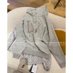 Louis Vuitton 25SS Early Fall Collection 🩶 Heavyweight Embroidered Logo Hoodie - Crystal-Studded Pullover w/ Relaxed Fit (Effortlessly Versatile~) - Image 3