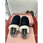 miumiu 2025SS Early Fall Collection 🐻 Women's Sherling Mule Slippers - Classic Letter Logo & Cloud Comfort (3 Colors Available) - Image 18