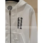 CHROME HEARTS 2025 Early Fall Collection 🖤 Cropped Graphic Hoodie - Sanskrit Cross Zip-Up w/ Black & White Options - Image 11