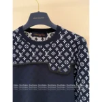 Louis Vuitton 2025 Early Fall Collection 🌟 Silk-Cotton Blend Tee - Jacquard Logo Round Neck Short Sleeve (with Silk) - Image 6