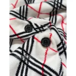 BURBERRY ♥️2025 Early Autumn New Collection Colorblock Plaid Cavalry Embroidered Logo Crewneck Knit Cardigan for Women - Image 12