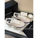 Chanel 25B Early Fall Collection 🆕 Graffiti Salmon Color 🍣 Quilted Lambskin Sneakers - Ultra Comfortable Sporty Style - Image 9