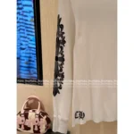 CHROME HEARTS ♥️ Personal Favorite — 2025 Early Fall New Printed Floral Letter Logo Ribbed Crewneck Long-Sleeve T-Shirt for Women - Image 2