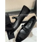 Chanel 25B Early Fall Collection 🌈 Runway Bow Mary Janes - Square-Toe Pump with Handcrafted Logo Detail - Image 5