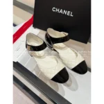 Chanel 25B Early Fall Collection 🔍 Timeless "Rich Girl" Mary Janes - Argyle Color-Block with Metal Logo - Image 10