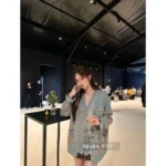 Chanel 24K Haute Atelier Collection 🤎 100% Cashmere Cardigan - V-Neck Striped Knit with Beaded Ruffle Sleeves - Image 7