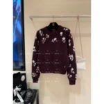 Chanel 2024N Coco Neige Ski Collection ❄️ Burgundy Jacquard Cashmere Sweater - Round Neck Pullover with Dust Bag - Image 3