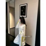 Chanel 2025C Early Spring Collection ❕ Cashmere Edition Lounge Set - Minimalist Contrast-Hem Hooded Coat & Wide-Leg Pants - Image 8