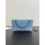 Chanel 2025C New Collection 💙 Denim Mini Tote Bag - Enzyme-Washed Denim w/ Detachable Chain Strap ⛓️ - Image 3