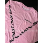 Chrome Hearts 2025SS Early Spring Collection 🎀 London Exclusive - Pink Sanskrit Print Crewneck Tee - Image 5