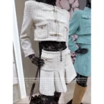 Chanel 2025A Early Fall Haute Atelier Collection 🆕 Imported Tweed 3-Piece Set - Silk-Lined Suit w/ Oriental Frog Closures - Image 14