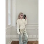Acne Studios🤍 25SS Early Fall Collection - Women’s Bow-Tie Wool Cardigan w/ Pocket - Image 14