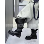 Balmain 2025 Fall/Winter Collection 🐾 Jisoo's BB Venom Boots - Techwear Style High-Shank Boots w/ Distressed Leather 👢 - Image 8
