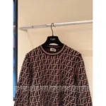 FENDI 2025 Early Fall Collection 🤎 Women's Jacquard Knit Pullover - Round Neck Long Sleeve Wool Sweater - Image 4
