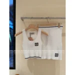 miumiu 25SS Spring/Summer Collection 🤍 Panda Color-Block Set - Sleeveless Knit Tank & Bodycon Skirt w/ Letter Logo - Image 9
