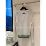 Dior 25SS Early Fall Collection 🍃 Round Neck Jacquard Sweater - Ink Wash Painting Embroidery w/ Letter Logo Cashmere Blend - Image 6