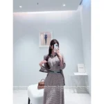Loewe 2025SS Designer Embroidery Set 🤎 Back-Slit Plaid Shirt + Asymmetric Skirt - Autumn New Arrival - Image 7