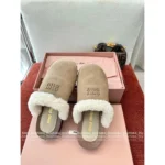 miumiu 2025SS Early Fall Collection 🐻 Women's Sherling Mule Slippers - Classic Letter Logo & Cloud Comfort (3 Colors Available) - Image 17