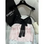 Chanel 25A Early Fall Collection 💗 Runway Crystal-Strap Camisole - Bow-Accented Silk Satin Top - Image 6