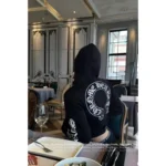CHROME HEARTS 2025 Early Fall Collection 🖤 Bella Collab Cropped Hoodie - Sanskrit Cross Print & Zip-Up Streetwear - Image 17